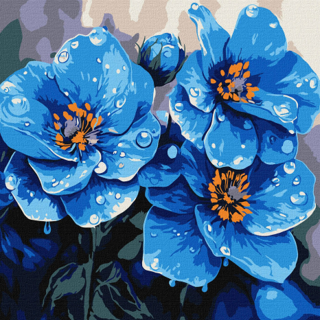 Картина по номерам "Фиалки каждое утро", сложность***, 30х30см. Ideyka