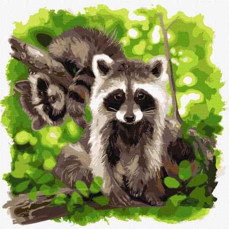 Картина за номерами "Смугасті друзі" Ідейка. KHO4379