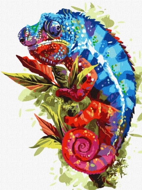 Картина по номерам "Яркий хамелеон", Идейка KHO4467