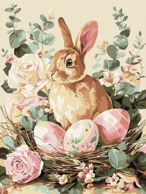 Картина за номерами "Святковий кролик, 30*40 см, Ideyka, KHO5184
