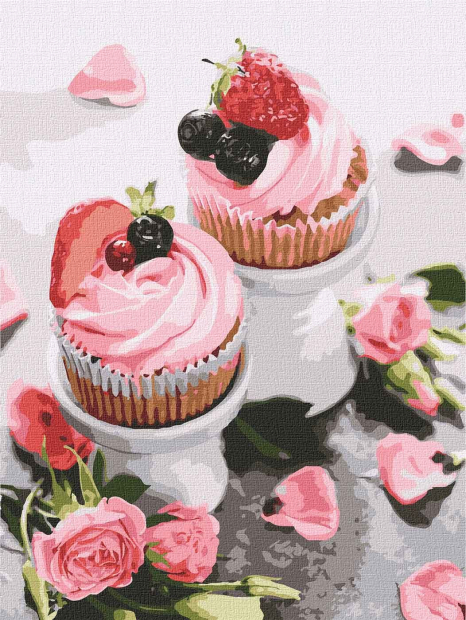 Картина по номерам "Клубничная нежность" Идейка KHO5603 30х40 см