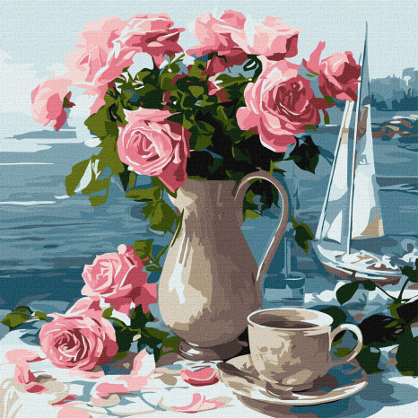 Картина за номерами  "Ранкові троянди", Ideyka, 40x40см