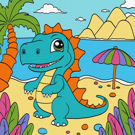 Картина за номерами "Грайливий динозавр" KHO6103  IDEYKA