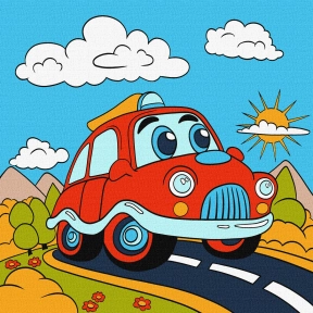 Детская картина по номерам Веселая поездка KHO6105 IDEYKA