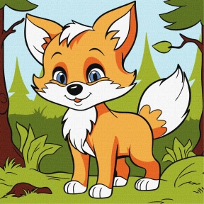 Картина дитяча за номерами "Пухнаста лисиця" KHO6113   IDEYKA
