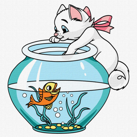 Картина за номерами для дітей Граціозний котик 30х30см KHO6202