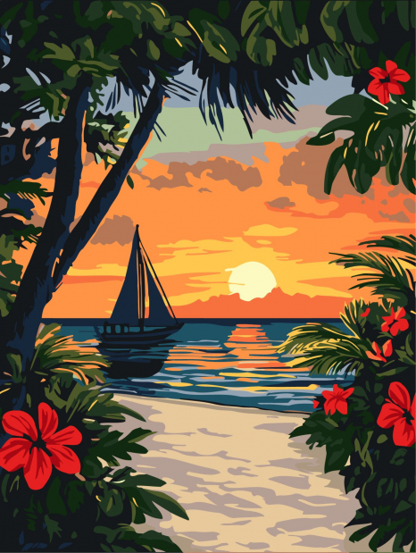 Картина за номерами "Краса тропіків" 30*40см, Ідейка KHO6393