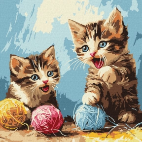 Картина по номерах "Клубочки" (30х30см) Ideyka