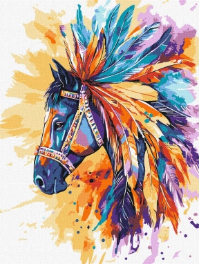 Картина по номерах "Яркий конь", 30х40см, Идейка, KHO6767