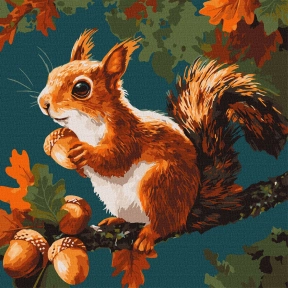 Картина за номерами Горіхові скарби осені, 40х40см, KHO6817, Ideyka