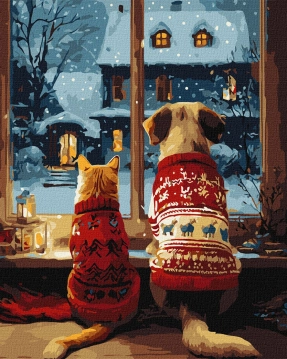 Картина по номерам Уют пушистиков, 40х50см, KHO6834, Ideyka