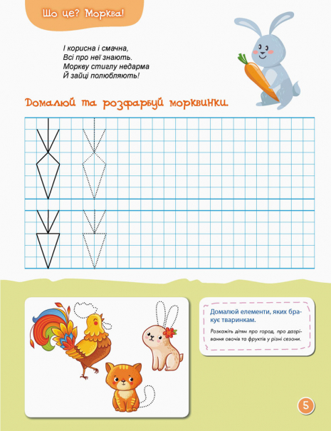 Первые прописи. 5+ Рисуем. Штрихуем. (укр) Ольховская О.М. Кенгуру КН901317У