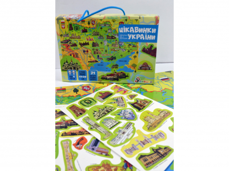 Навчальна гра з багаторазовими наліпками "Цікавинки України" Умняшка КП-001