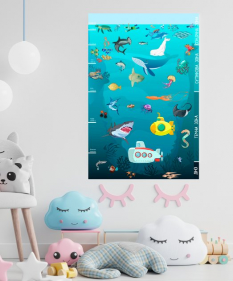 Гра навчальна з багаторазовими наліпками "Підводний світ" Умняшка КП-008