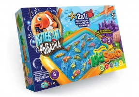 Игра 2в1: "Клевая рыбалка" и "Кинетический песок KidSand" Danko toys. KRKS-01-01U