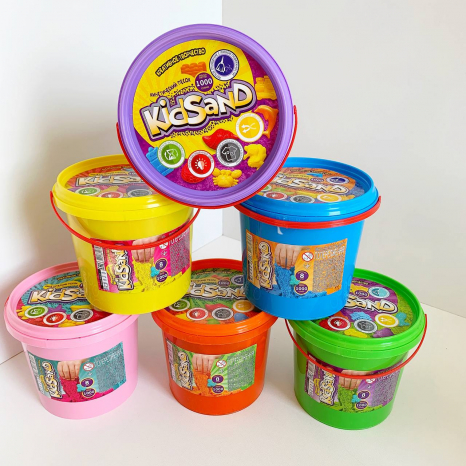 Кінетичний пісок "KidSand" у відрі 1000 г.,  Dankotoys