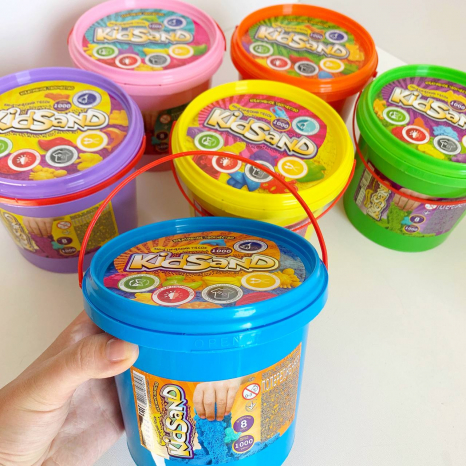 Кінетичний пісок "KidSand" у відрі 1000 г.,  Dankotoys