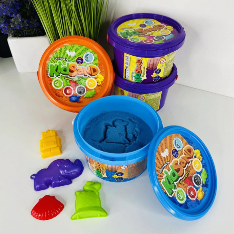 Набір з кінетичним піском KS-01-02 "KidSand" 500 гр у відрі DANKO