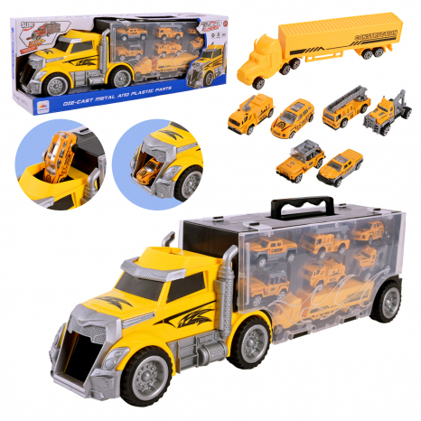 Іграшковий трейлер з набором машинок LH638