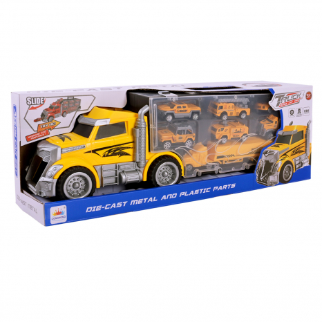 Іграшковий трейлер з набором машинок LH638