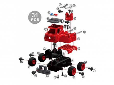 Автомобиль – конструктор Пожарная машина, LM8032-SZ-1