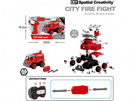 Автомобиль – конструктор Пожарная машина, LM8032-SZ-1