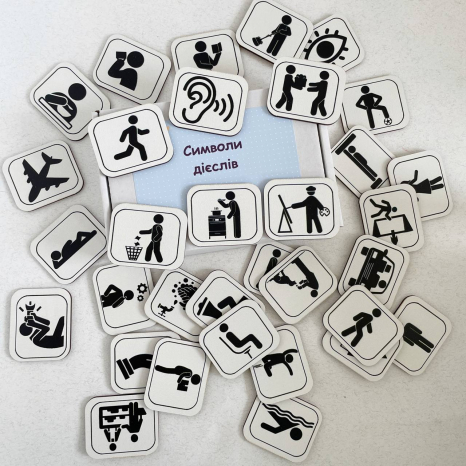 Набір дерев'яних карток Символи дієслів Logoplanet