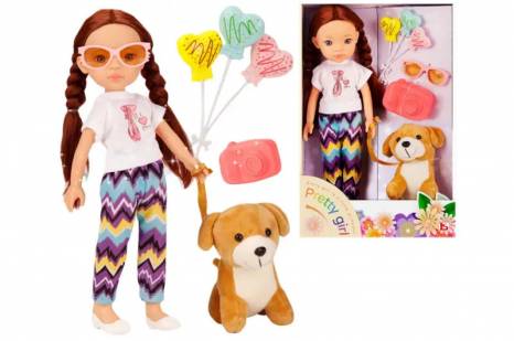 Лялька з собакою та аксесуарами, розмір 33см