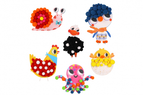 Набір для дитячої творчості з помпонами Тварини Tooky Land LT079