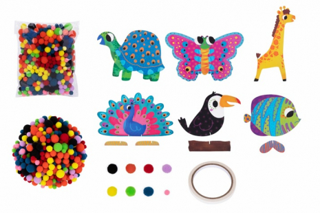 Набір для дитячої творчості з помпонами Веселі тварини Tooky Land LT347