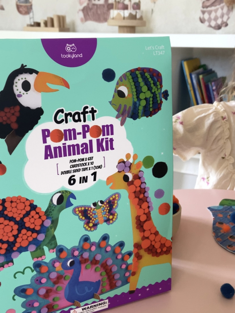 Набір для дитячої творчості з помпонами Веселі тварини Tooky Land LT347
