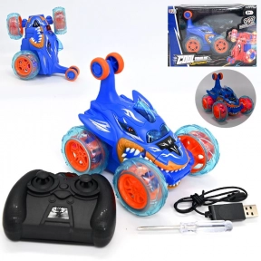 Машина Перевернешь на радиоуправлении (аккумулятор 3.7 V, подсветка, музыка, вращающаяся колесная ос