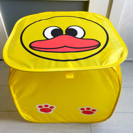 Дитячий кошик для зберігання іграшок квадратний із кришкою Жовте каченя