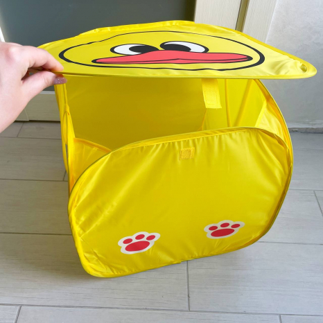 Дитячий кошик для зберігання іграшок квадратний із кришкою Жовте каченя