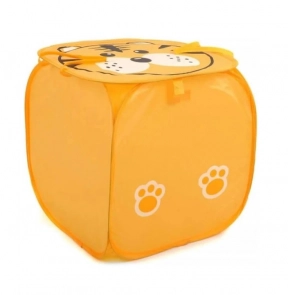 Дитячий кошик для зберігання іграшок квадратний із кришкою Помаранчевий тигр