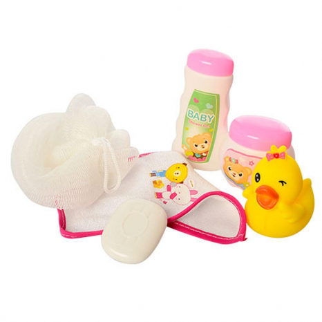 Ванночка  для пупса, рушник, мочалка, качка, флакони M 3836-08