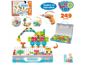 Мозаїка геометрична 3 в 1 з шурупокрутом 249 деталей у валізі M 5590