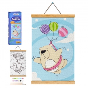 Картина за номерами Легкість, Ведмедик з повітряними кульками