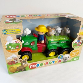 Детский музыкальный трактор с прицепом и фигурками, M 6303