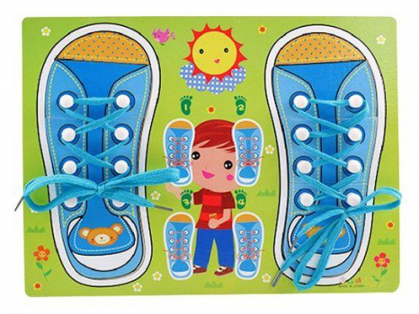 Дерев'яна шнурівка Кеди M00956 Хлопчик (блакитна)