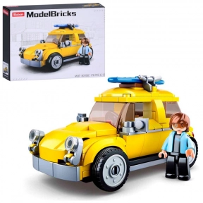 Конструктор "Жовта ретро машинка" 76 дет.+ фігурка, SLUBAN M38-B0706C