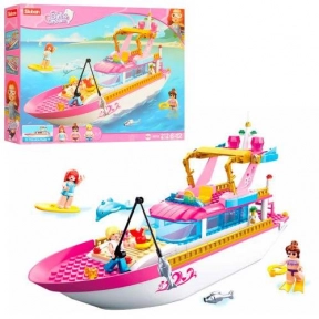 Конструктор "Girls Dream: Прогулянковий катер", 212 дет+3 фігурки. SLUBAN (Розкішна яхта)