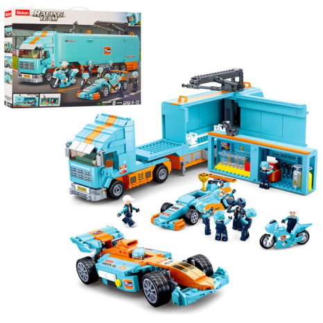 Пластиковий конструктор Трейлер для гоночних автомобілів, 1044 деталей Racing Team