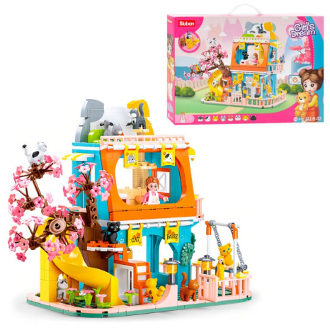 Пластиковий конструктор Будинок для котів, 521 деталь SLUBAN M38-B1089 Girls Dream