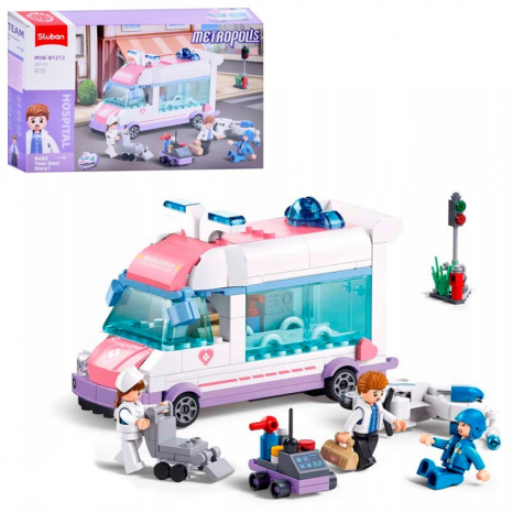 Пластиковий конструктор Швидка допомога 251 деталь SLUBAN M38-B1213 Metropolis