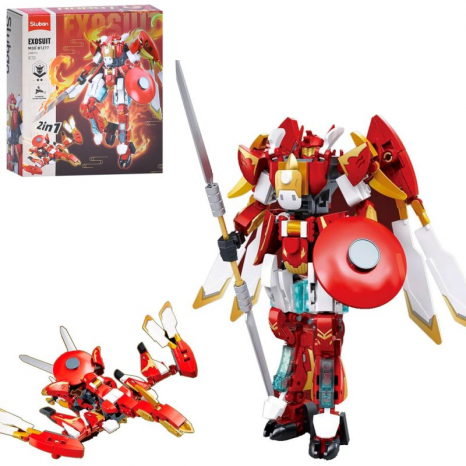 Конструктор Трансформер 2в1: червоний робот, птах (248 дет) SLUBAN EXOSUIT M38-B1277