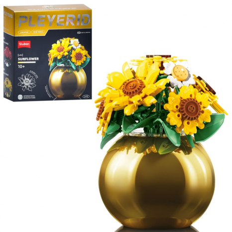 Пластиковий конструктор Квіти у вазі: соняшники SLUBAN M38-P8062