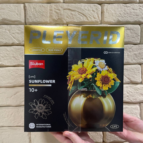 Пластиковий конструктор Квіти у вазі: соняшники SLUBAN M38-P8062