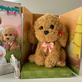 Мягкая интерактивная музыкальная игрушка повторюшка "Песик", MC 1092