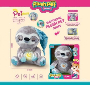 Интерактивная дышащая мягкая игрушка Ленивец сплюшка MC 1109